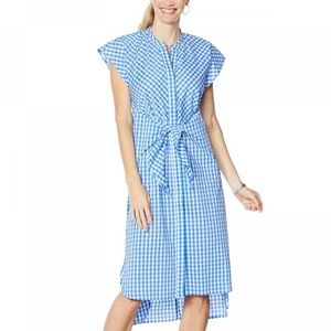 Evryday Jane NWOT SIZE 1X Gingham Tie Waist Shirt Dress